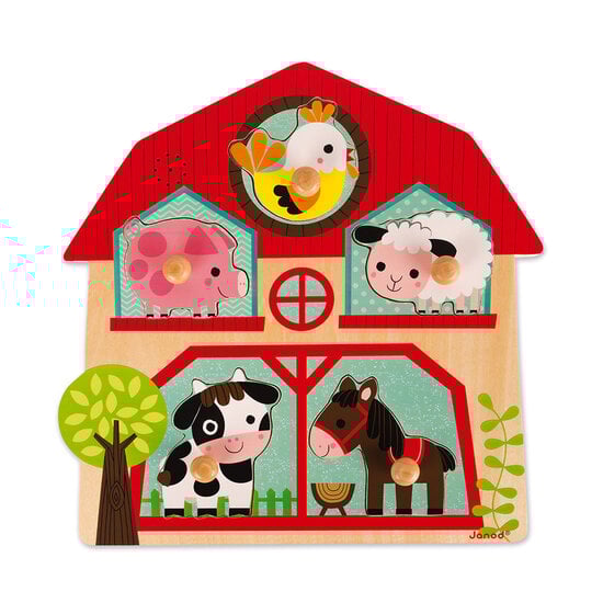 Janod Janod | Puzzel De Vrienden Van De Boerderij 5 Stukjes (Hout)