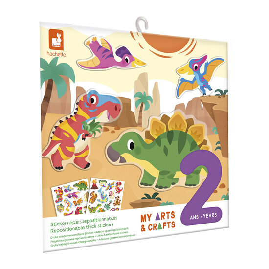 Janod Janod | Creatieve Doos Met Dikke Repositioneerbare Dinosaurus Stickers - 2 Jaar Oud