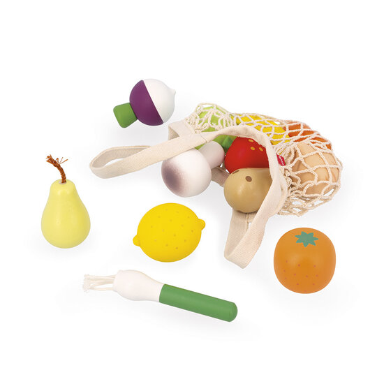Janod Janod | Set van 12 Fruit en Groenten Net Glimmende Oma
