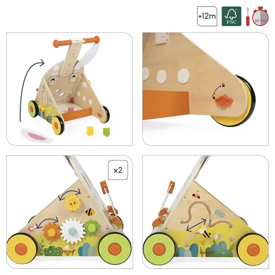 Janod Janod | Wooden Rabbit Multi-Activity Cart