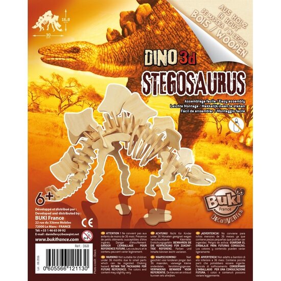 Buki Buki | Dino 3D Stegasaurus aus Holz