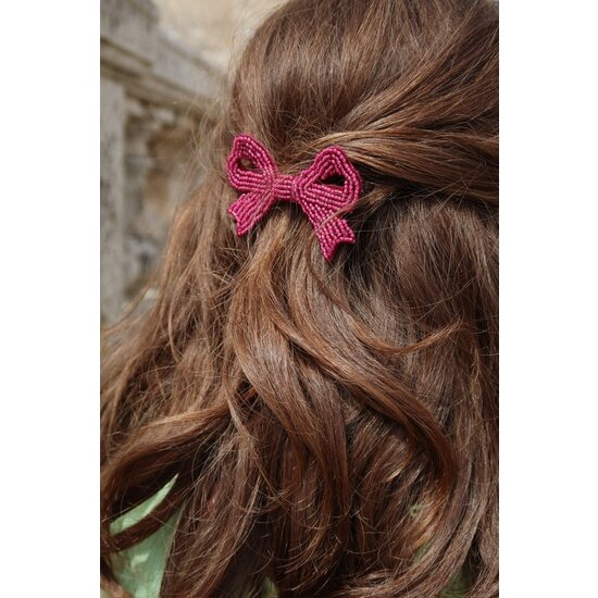 Konges Slojd Konges Slojd | Set of 2 Hair Clips Pearly Bow Sangria