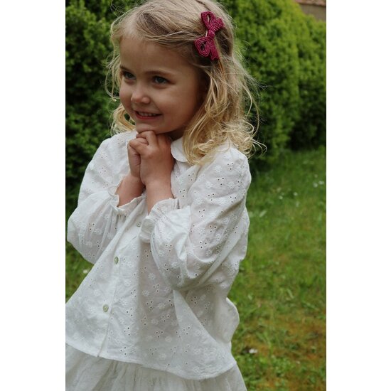 Konges Slojd Konges Slojd | Set of 2 Hair Clips Pearly Bow Sangria