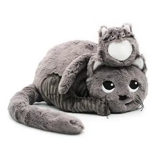 Les déglingos | Les Ptipotos - Miaou the cat plush mom and her grey baby