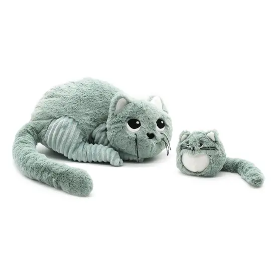Les déglingos | Les Ptipotos - Miaou cat plush toy mom and her mint green baby