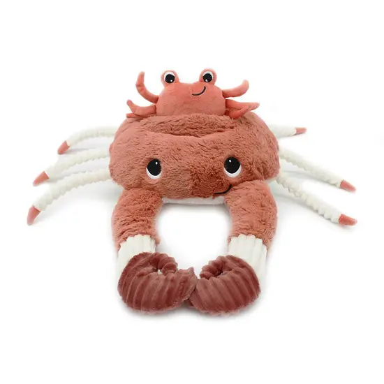 Les déglingos | Les Ptipotos - Plush Cassecou the crab mother and her baby terracotta
