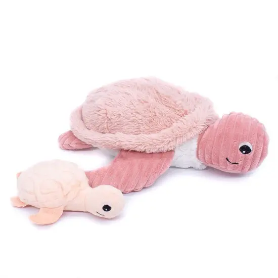 Les déglingos | Les Ptipotos - Sauvenou turtle plush toy mother and her pink baby
