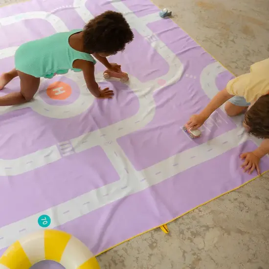 Quut Quut | Spielhandtuch Xl Unterwegs Lavendel180 x 180 cm