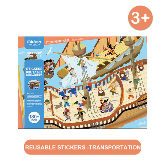 Mideer Mideer | Stickers Reusable Humanities 180 Pieces