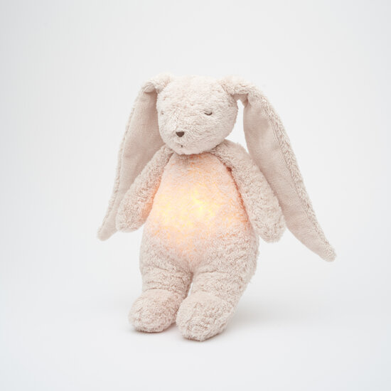 Moonie Moonie 2.0 | Rose - Lapin chantant bio avec lampe