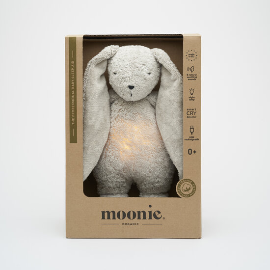 Moonie Moonie 2.0 | Gray - Lapin chantant bio avec lampe