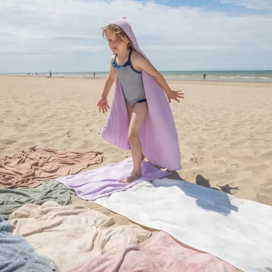 Timboo Timboo | Serviette à capuche Xxl (95x95cm) Misty Rose