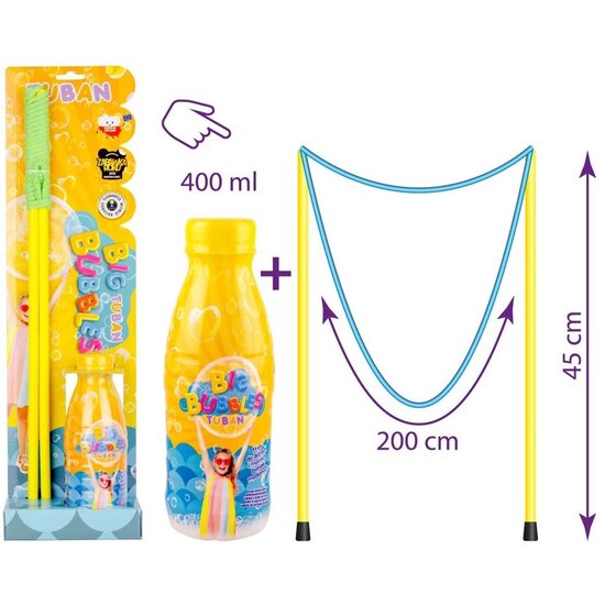 Tuban Tuban | Set Giant Bubble Wand + Liquid 400 ml Purple