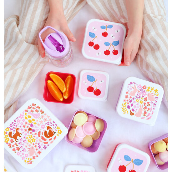 A Little Lovely Company A Little Lovely Company | Lunch & Snack Box Set Kersen