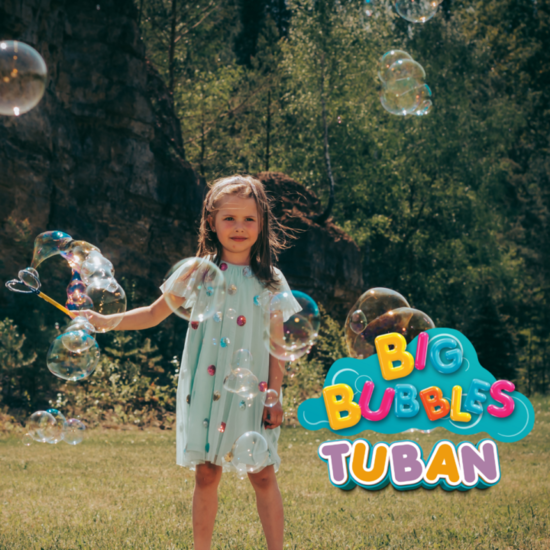 Tuban Tuban | Set Savon  Anneau à bulles + Liquide 400 ml Jaune