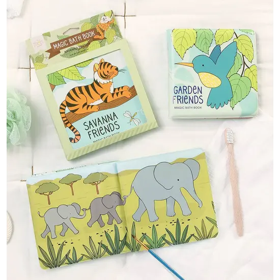 A Little Lovely Company A Lovely Little Company | Magic Bath Book Savanna Friends