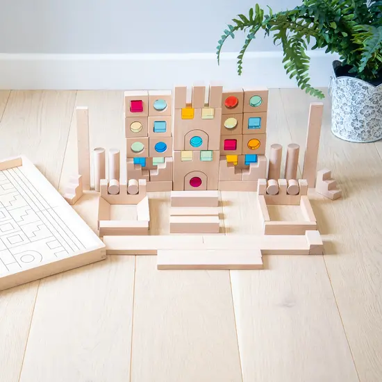 Tickit Tickit | Houten & Juwelen Bouw Blokken 82 Stuks