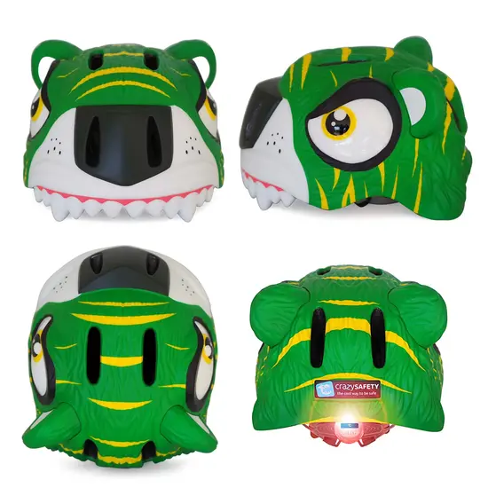 Crazy Safety Crazy Safety | Casque de vélo Tigre vert