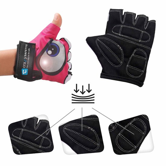Crazy Safety Crazy Safety | Pink Bicycle Gloves