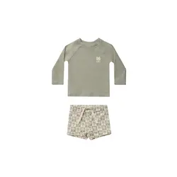 Rylee and Cru | Rash Guard Jungen Set Palm Check