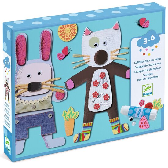 Djeco Fun arts and crafts box collages for little ones - Funny animals - Djeco