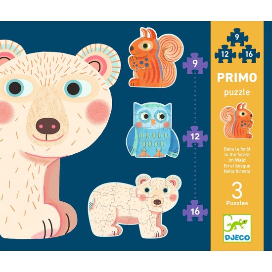 Djeco Djeo - Primo puzzles In the forest - 3 jigsaw puzzles +3 yrs
