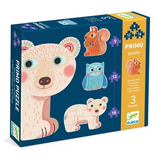 Djeo - Primo Puzzles im wald - 3 Puzzles +3 Jahre
