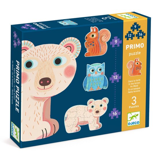 Djeco Djeo - Puzzles Primo Dans la forêt - 3 puzzles +3 ans