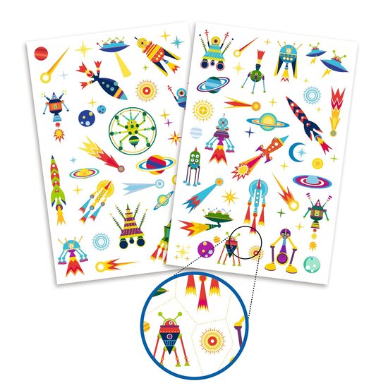 Djeco Tattoos Space Oddity - glow in the dark - Djeco