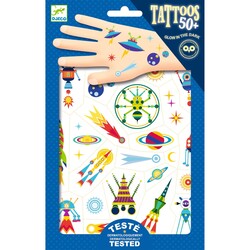 Tattoos Space Oddity glow in the dark - Djeco 3yrs
