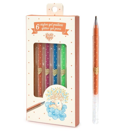 Djeco Djeco - glitter gel pens - set of 6