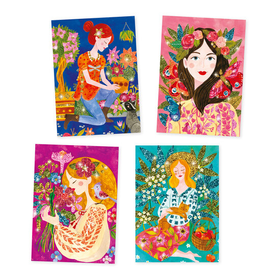 Djeco Djeco - tableaux à pailleter - Le parfum des fleurs 7-13 ans