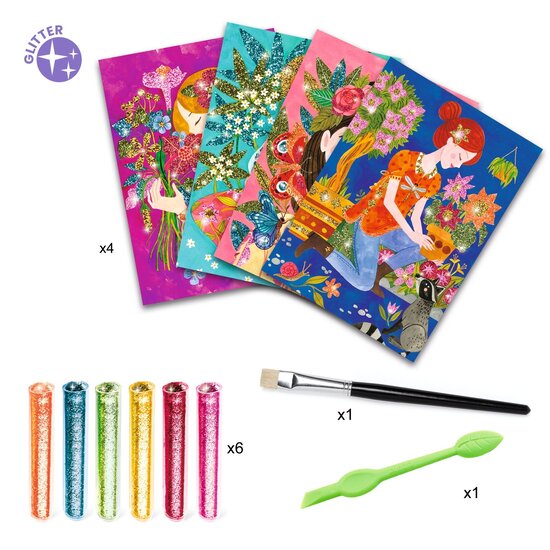Djeco Djeco - tableaux à pailleter - Le parfum des fleurs 7-13 ans