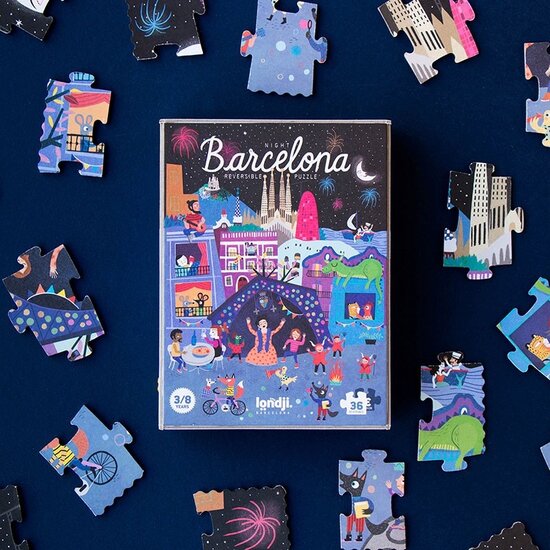 Londji Londji Reversible Puzzle Night and Day in Barcelona 36 pieces