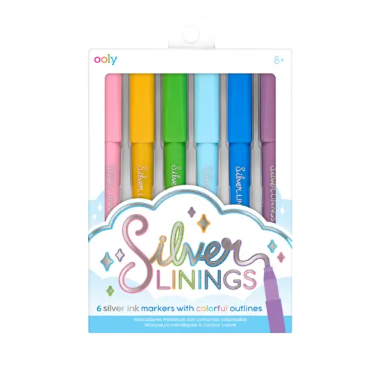 Ooly Ooly Silver Linings outline markers set of 6