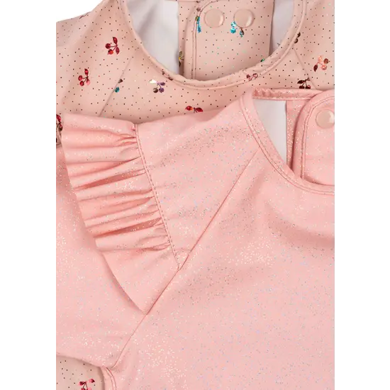 Konges Slojd Konges Slojd | 2 Pack Dinner Bib With Sleeves And Frill Cherry Sparkle