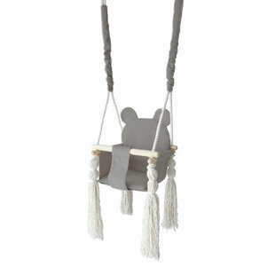 Moje | Babyschommel Teddybeer - Graphite + Lengte Touw