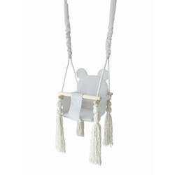 Moje | Teddy Bear Baby Swing - Grey + Length of rope