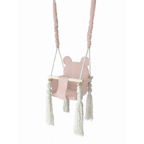 Moje Moje | Babyschaukel Teddybär - Rosa + Länge Seil
