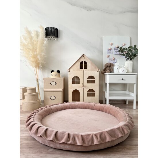 Moje Moje | Spielnest Weicher Samt - Dunkles Beige