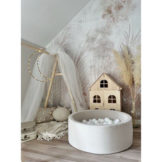 Moje Moje | Ballenbad Velvet  - Cream 90x30 cm + Ballen