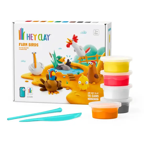 Hey Clay Hey Clay | Modelliermasse Farmvögel