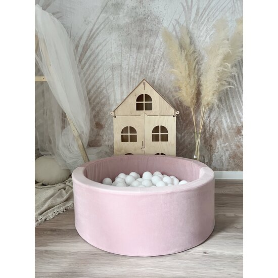 Moje Moje | Ballenbad Velvet  - Pink 90x30 cm + Ballen