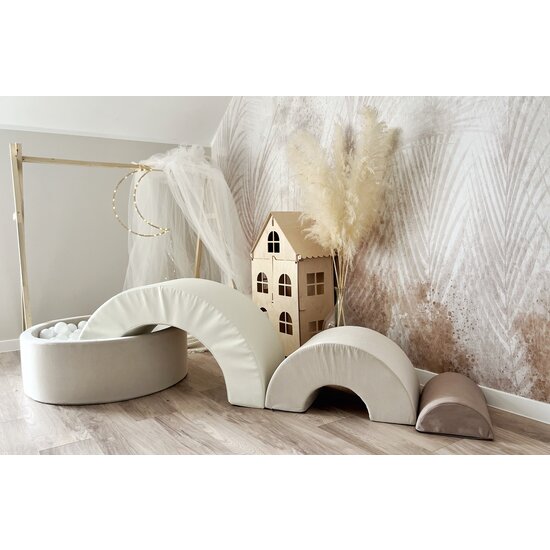 Moje Moje | Regenboog Speelset + Ballenbad  - Beige 90x30 cm + 200 Ballen