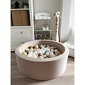 Moje Moje | Piscine à balles en coton - Beige 90 x 30 cm + balles