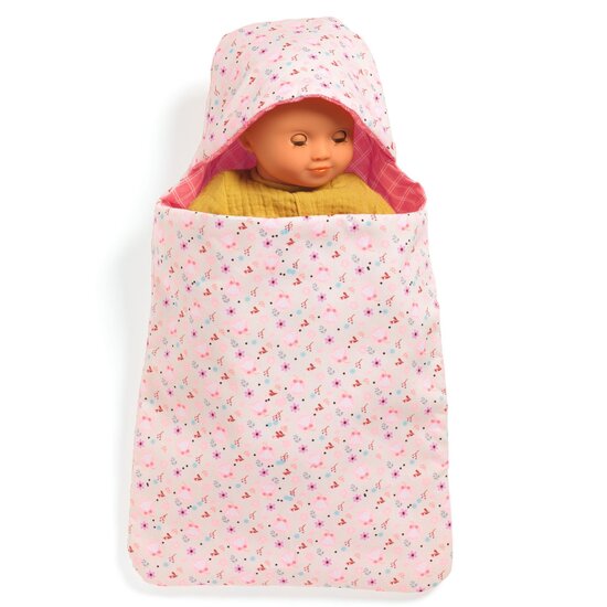 Djeco Sac de couchage pour poupée Djeco Pomea Fleurs 38cm