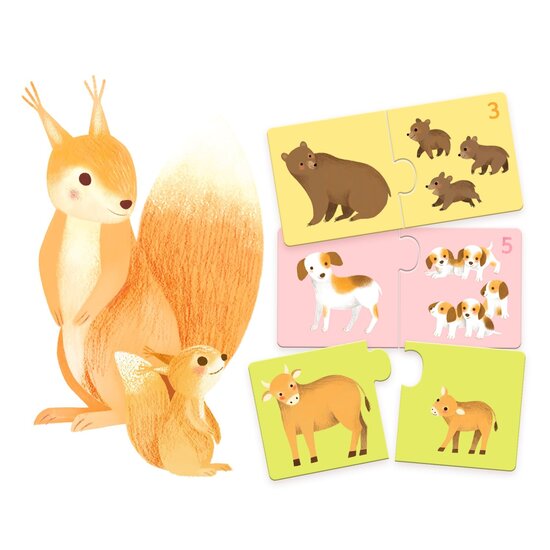 Djeco Djeco puzzle duo baby animals 12x 2pcs