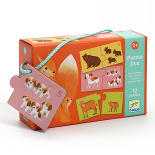 Djeco puzzle duo bébés animaux 12x 2pcs