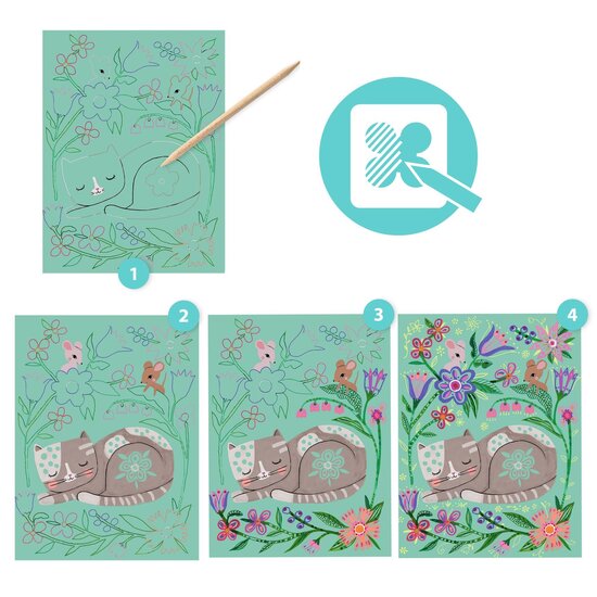 Djeco Djeco scratch cards Encounters 6-10 yrs