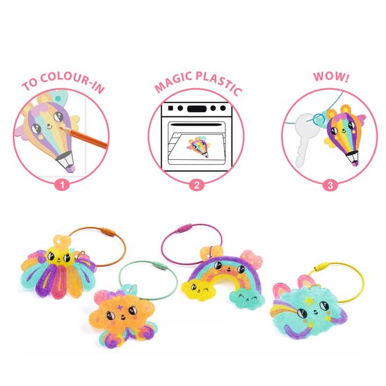 Djeco Djeco's Artistic Plastic - Kawaii Keychains craft kit